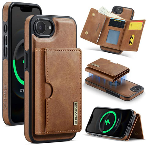 DG.MING M6 Series RFID Tri-fold Card Bag Removable Leather Phone Case, For iPhone 18 Pro / 17 Pro, For iPhone 18 Pro Max / 17 Pro Max, For iPhone 17e / 16e, For iPhone 17, For iPhone Air, For iPhone 16 Pro Max, For iPhone 16 Pro, For iPhone 16 Plus    ...