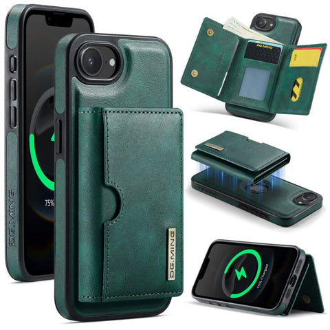 DG.MING M6 Series RFID Tri-fold Card Bag Removable Leather Phone Case, For iPhone 18 Pro / 17 Pro, For iPhone 18 Pro Max / 17 Pro Max, For iPhone 17e / 16e, For iPhone 17, For iPhone Air, For iPhone 16 Pro Max, For iPhone 16 Pro, For iPhone 16 Plus    ...