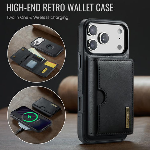DG.MING M6 Series RFID Tri-fold Card Bag Removable Leather Phone Case, For iPhone 18 Pro / 17 Pro, For iPhone 18 Pro Max / 17 Pro Max, For iPhone 17e / 16e, For iPhone 17, For iPhone Air, For iPhone 16 Pro Max, For iPhone 16 Pro, For iPhone 16 Plus    ...