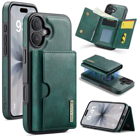 DG.MING M6 Series RFID Tri-fold Card Bag Removable Leather Phone Case, For iPhone 18 Pro / 17 Pro, For iPhone 18 Pro Max / 17 Pro Max, For iPhone 17e / 16e, For iPhone 17, For iPhone Air, For iPhone 16 Pro Max, For iPhone 16 Pro, For iPhone 16 Plus    ...