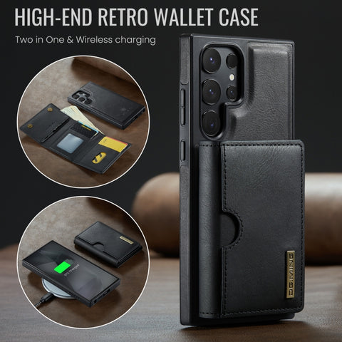 DG.MING M6 Series RFID Tri-fold Card Bag Removable Leather Phone Case, For Samsung Galaxy S24 Ultra 5G, For Samsung Galaxy S24+ 5G, For Samsung Galaxy S24 5G, For Samsung Galaxy S23 FE 5G, For Samsung Galaxy S23 Ultra 5G, For Samsung Galaxy S23+ 5G    ...