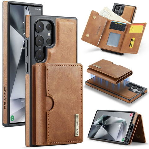 DG.MING M6 Series RFID Tri-fold Card Bag Removable Leather Phone Case, For Samsung Galaxy S24 Ultra 5G, For Samsung Galaxy S24+ 5G, For Samsung Galaxy S24 5G, For Samsung Galaxy S23 FE 5G, For Samsung Galaxy S23 Ultra 5G, For Samsung Galaxy S23+ 5G    ...