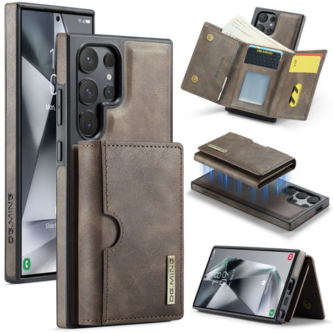 DG.MING M6 Series RFID Tri-fold Card Bag Removable Leather Phone Case, For Samsung Galaxy S24 Ultra 5G, For Samsung Galaxy S24+ 5G, For Samsung Galaxy S24 5G, For Samsung Galaxy S23 FE 5G, For Samsung Galaxy S23 Ultra 5G, For Samsung Galaxy S23+ 5G    ...