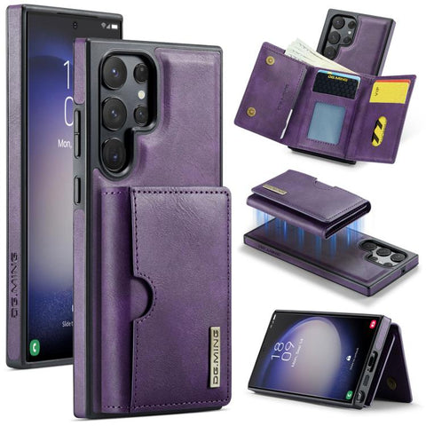 DG.MING M6 Series RFID Tri-fold Card Bag Removable Leather Phone Case, For Samsung Galaxy S24 Ultra 5G, For Samsung Galaxy S24+ 5G, For Samsung Galaxy S24 5G, For Samsung Galaxy S23 FE 5G, For Samsung Galaxy S23 Ultra 5G, For Samsung Galaxy S23+ 5G    ...
