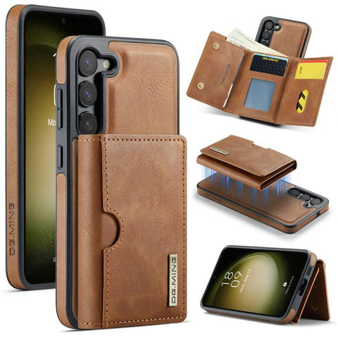 DG.MING M6 Series RFID Tri-fold Card Bag Removable Leather Phone Case, For Samsung Galaxy S24 Ultra 5G, For Samsung Galaxy S24+ 5G, For Samsung Galaxy S24 5G, For Samsung Galaxy S23 FE 5G, For Samsung Galaxy S23 Ultra 5G, For Samsung Galaxy S23+ 5G    ...