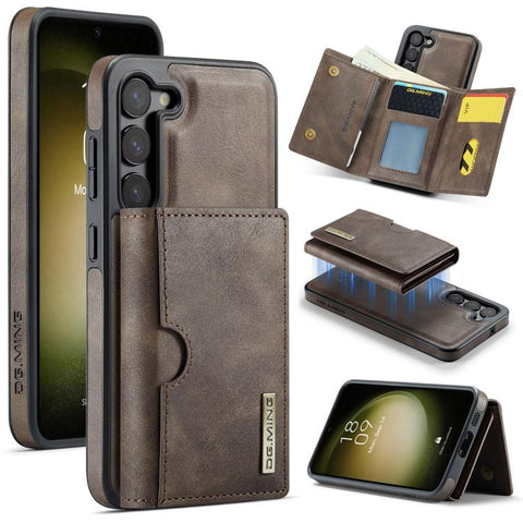 DG.MING M6 Series RFID Tri-fold Card Bag Removable Leather Phone Case, For Samsung Galaxy S24 Ultra 5G, For Samsung Galaxy S24+ 5G, For Samsung Galaxy S24 5G, For Samsung Galaxy S23 FE 5G, For Samsung Galaxy S23 Ultra 5G, For Samsung Galaxy S23+ 5G    ...