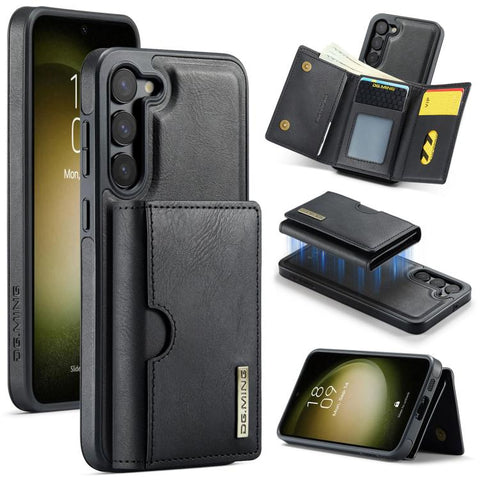 DG.MING M6 Series RFID Tri-fold Card Bag Removable Leather Phone Case, For Samsung Galaxy S24 Ultra 5G, For Samsung Galaxy S24+ 5G, For Samsung Galaxy S24 5G, For Samsung Galaxy S23 FE 5G, For Samsung Galaxy S23 Ultra 5G, For Samsung Galaxy S23+ 5G    ...
