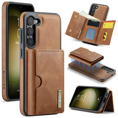 DG.MING M6 Series RFID Tri-fold Card Bag Removable Leather Phone Case, For Samsung Galaxy S24 Ultra 5G, For Samsung Galaxy S24+ 5G, For Samsung Galaxy S24 5G, For Samsung Galaxy S23 FE 5G, For Samsung Galaxy S23 Ultra 5G, For Samsung Galaxy S23+ 5G    ...