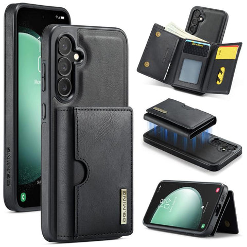 DG.MING M6 Series RFID Tri-fold Card Bag Removable Leather Phone Case, For Samsung Galaxy S24 Ultra 5G, For Samsung Galaxy S24+ 5G, For Samsung Galaxy S24 5G, For Samsung Galaxy S23 FE 5G, For Samsung Galaxy S23 Ultra 5G, For Samsung Galaxy S23+ 5G    ...