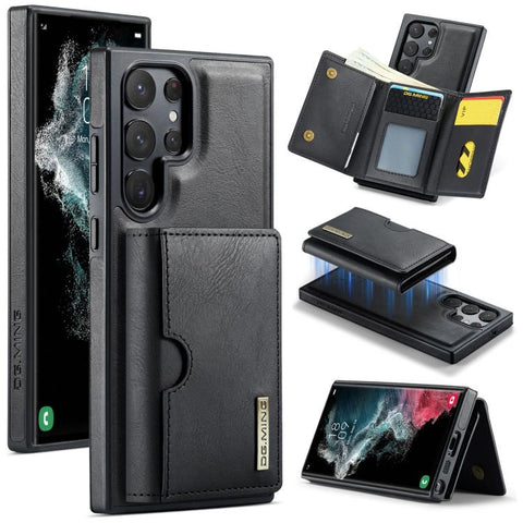 DG.MING M6 Series RFID Tri-fold Card Bag Removable Leather Phone Case, For Samsung Galaxy S24 Ultra 5G, For Samsung Galaxy S24+ 5G, For Samsung Galaxy S24 5G, For Samsung Galaxy S23 FE 5G, For Samsung Galaxy S23 Ultra 5G, For Samsung Galaxy S23+ 5G    ...