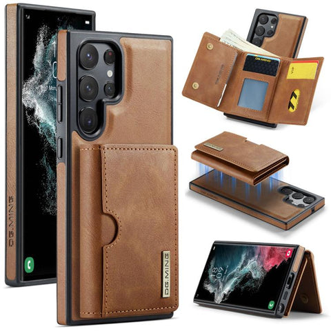 DG.MING M6 Series RFID Tri-fold Card Bag Removable Leather Phone Case, For Samsung Galaxy S24 Ultra 5G, For Samsung Galaxy S24+ 5G, For Samsung Galaxy S24 5G, For Samsung Galaxy S23 FE 5G, For Samsung Galaxy S23 Ultra 5G, For Samsung Galaxy S23+ 5G    ...