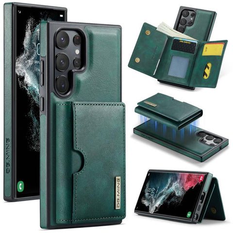 DG.MING M6 Series RFID Tri-fold Card Bag Removable Leather Phone Case, For Samsung Galaxy S24 Ultra 5G, For Samsung Galaxy S24+ 5G, For Samsung Galaxy S24 5G, For Samsung Galaxy S23 FE 5G, For Samsung Galaxy S23 Ultra 5G, For Samsung Galaxy S23+ 5G    ...
