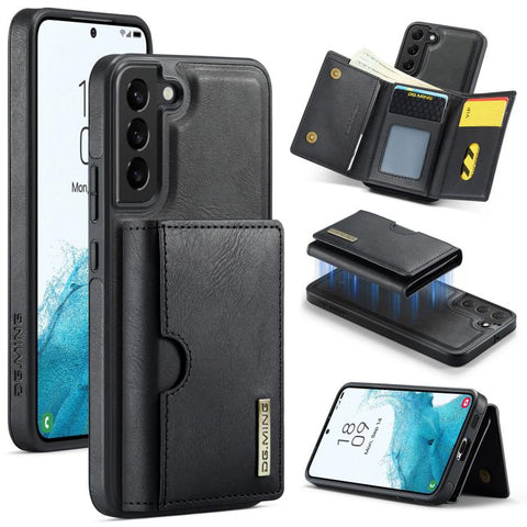 DG.MING M6 Series RFID Tri-fold Card Bag Removable Leather Phone Case, For Samsung Galaxy S24 Ultra 5G, For Samsung Galaxy S24+ 5G, For Samsung Galaxy S24 5G, For Samsung Galaxy S23 FE 5G, For Samsung Galaxy S23 Ultra 5G, For Samsung Galaxy S23+ 5G    ...