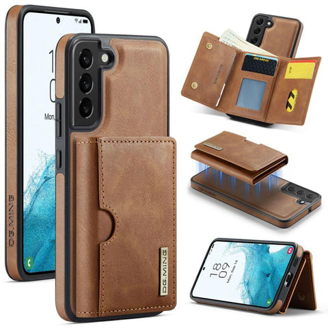DG.MING M6 Series RFID Tri-fold Card Bag Removable Leather Phone Case, For Samsung Galaxy S24 Ultra 5G, For Samsung Galaxy S24+ 5G, For Samsung Galaxy S24 5G, For Samsung Galaxy S23 FE 5G, For Samsung Galaxy S23 Ultra 5G, For Samsung Galaxy S23+ 5G    ...