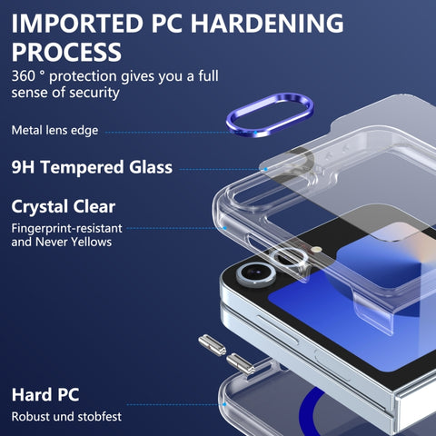 lce Folding Series MagSafe Integrated Clear PC Phone Case, For Samsung Galaxy Z Flip5, For Samsung Galaxy Z Fold4, For Samsung Galaxy Z Flip4, For Samsung Galaxy Z Flip3 5G, For Samsung Galaxy Z Fold3 5G