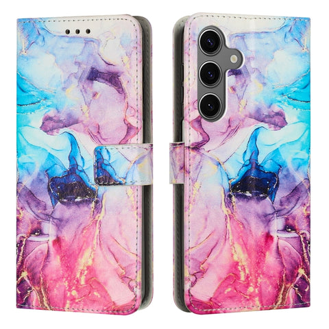 Painted Marble Pattern Leather Phone Case, For Samsung Galaxy S24+ 5G, For Samsung Galaxy S24 5G