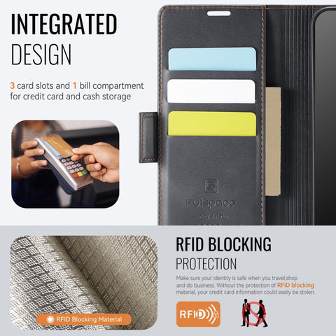AutSpace A11 Side Buckle MagSafe Magnetic RFID Phone Leather Case, For Samsung Galaxy A32 5G