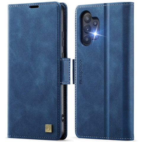 AutSpace A11 Side Buckle MagSafe Magnetic RFID Phone Leather Case, For Samsung Galaxy A32 5G