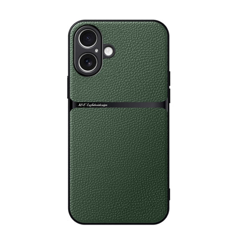 Litchi Leather Magnetic Full Coverage Shockproof Phone Case, For iPhone 16, For iPhone 15 Pro Max, For iPhone 15 Pro, For iPhone 15 Plus, For iPhone 15, For iPhone 14 Plus, For iPhone 14, For iPhone 14 Pro