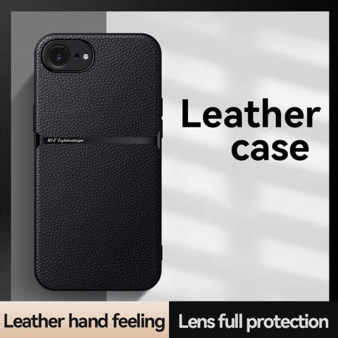 Litchi Leather Magnetic Full Coverage Shockproof Phone Case, For iPhone 17e / 16e, For iPhone 17 Pro Max, For iPhone 17 Pro, For iPhone 17, For iPhone Air, For iPhone 16 Pro Max, For iPhone 16 Pro, For iPhone 16 Plus