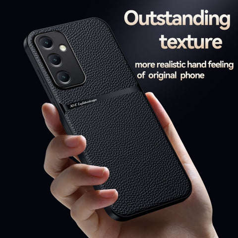 Litchi Leather Magnetic Full Coverage Shockproof Phone Case, For Galaxy A35 5G, For Galaxy A25 5G, For Galaxy A34 5G, For Galaxy A54 5G, For Galaxy A53 5G, For Galaxy A52 5G