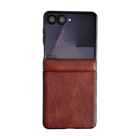 Integrated Magnetic Axis Crazy Horse Texture Phone Case, For Samsung Galaxy Z Flip7, For Samsung Galaxy Z Flip6 / Flip7 FE, For Samsung Galaxy Z Flip5