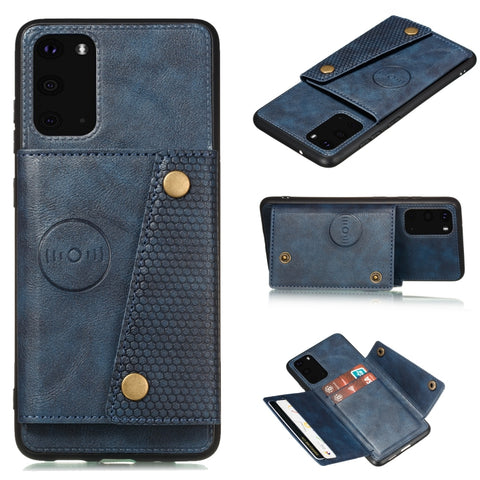 Double Buckle PU + TPU Shockproof Magnetic Protective Case with Card Slot & Holder, For Samsung Galaxy Note 20, For Samsung Galaxy Note 20 Ultra, For Xiaomi Redmi 9A, For Xiaomi Redmi 9C