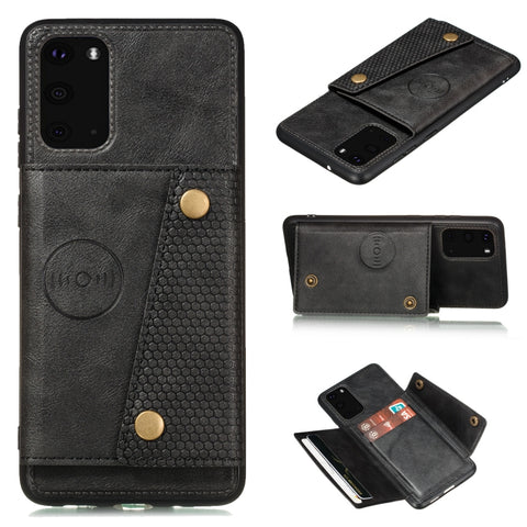 Double Buckle PU + TPU Shockproof Magnetic Protective Case with Card Slot & Holder, For Samsung Galaxy Note 20, For Samsung Galaxy Note 20 Ultra, For Xiaomi Redmi 9A, For Xiaomi Redmi 9C