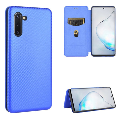 Carbon Fiber Texture Magnetic Horizontal Flip TPU + PC + PU Leather Case with Card Slot, For Samsung Galaxy Note10, For Samsung Galaxy Note10 Plus, For Samsung Galaxy Note20 Ultra, For Samsung Galaxy Note20, For Samsung Galaxy A21s