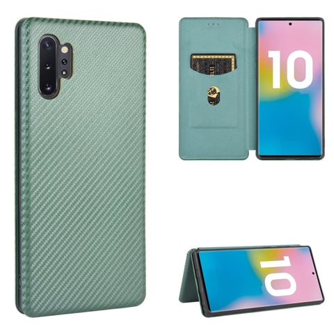 Carbon Fiber Texture Magnetic Horizontal Flip TPU + PC + PU Leather Case with Card Slot, For Samsung Galaxy Note10, For Samsung Galaxy Note10 Plus, For Samsung Galaxy Note20 Ultra, For Samsung Galaxy Note20, For Samsung Galaxy A21s