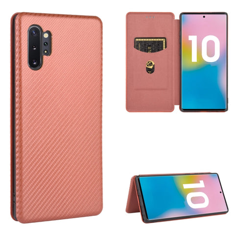 Carbon Fiber Texture Magnetic Horizontal Flip TPU + PC + PU Leather Case with Card Slot, For Samsung Galaxy Note10, For Samsung Galaxy Note10 Plus, For Samsung Galaxy Note20 Ultra, For Samsung Galaxy Note20, For Samsung Galaxy A21s