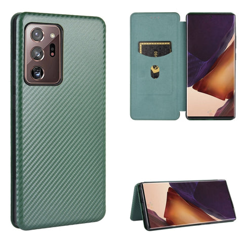 Carbon Fiber Texture Magnetic Horizontal Flip TPU + PC + PU Leather Case with Card Slot, For Samsung Galaxy Note10, For Samsung Galaxy Note10 Plus, For Samsung Galaxy Note20 Ultra, For Samsung Galaxy Note20, For Samsung Galaxy A21s
