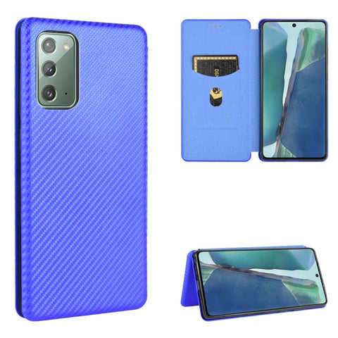 Carbon Fiber Texture Magnetic Horizontal Flip TPU + PC + PU Leather Case with Card Slot, For Samsung Galaxy Note10, For Samsung Galaxy Note10 Plus, For Samsung Galaxy Note20 Ultra, For Samsung Galaxy Note20, For Samsung Galaxy A21s