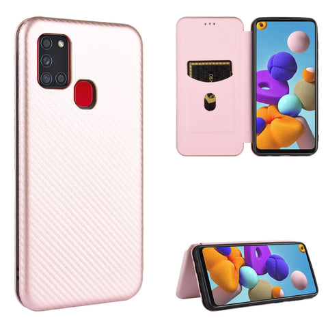 Carbon Fiber Texture Magnetic Horizontal Flip TPU + PC + PU Leather Case with Card Slot, For Samsung Galaxy Note10, For Samsung Galaxy Note10 Plus, For Samsung Galaxy Note20 Ultra, For Samsung Galaxy Note20, For Samsung Galaxy A21s