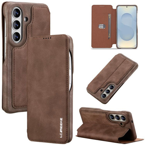 LC.IMEEKE Hon Ancient Series Flip Leather Phone Case, For Samsung Galaxy S26+ 5G, For Samsung Galaxy S26 Ultra 5G, For Samsung Galaxy S26 5G, For Samsung Galaxy S25 Ultra 5G