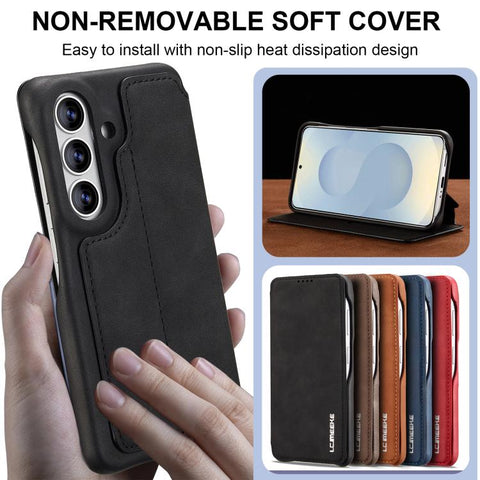 LC.IMEEKE Hon Ancient Series Flip Leather Phone Case, For Samsung Galaxy S26+ 5G, For Samsung Galaxy S26 Ultra 5G, For Samsung Galaxy S26 5G, For Samsung Galaxy S25 Ultra 5G