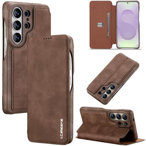 LC.IMEEKE Hon Ancient Series Flip Leather Phone Case, For Samsung Galaxy S26+ 5G, For Samsung Galaxy S26 Ultra 5G, For Samsung Galaxy S26 5G, For Samsung Galaxy S25 Ultra 5G