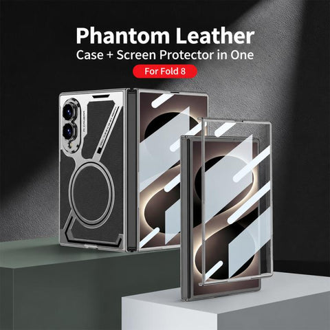 GKK Integrated Electroplating Leather Z-Shape MagSafe Phone Case, For Galaxy Z Fold8 5G, For Samsung Galaxy Z Fold7 5G, For Samsung Galaxy Z Fold6