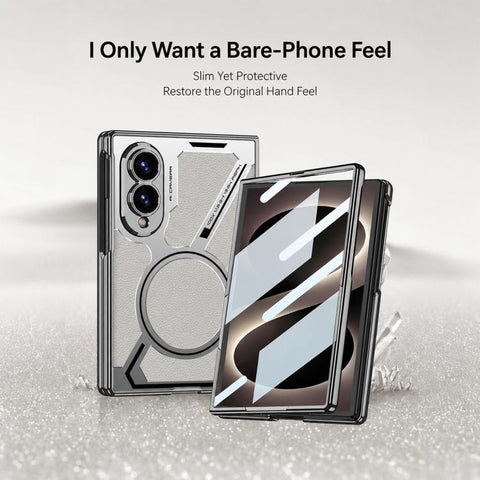 GKK Integrated Electroplating Leather Z-Shape MagSafe Phone Case, For Galaxy Z Fold8 5G, For Samsung Galaxy Z Fold7 5G, For Samsung Galaxy Z Fold6