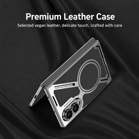 GKK Integrated Electroplating Leather Z-Shape MagSafe Phone Case, For Galaxy Z Fold8 5G, For Samsung Galaxy Z Fold7 5G, For Samsung Galaxy Z Fold6