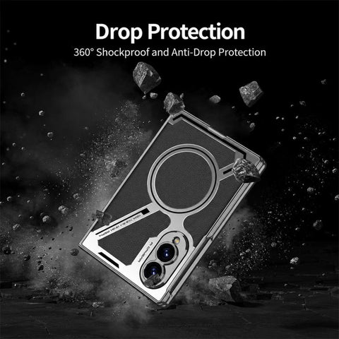 GKK Integrated Electroplating Leather Z-Shape MagSafe Phone Case, For Galaxy Z Fold8 5G, For Samsung Galaxy Z Fold7 5G, For Samsung Galaxy Z Fold6