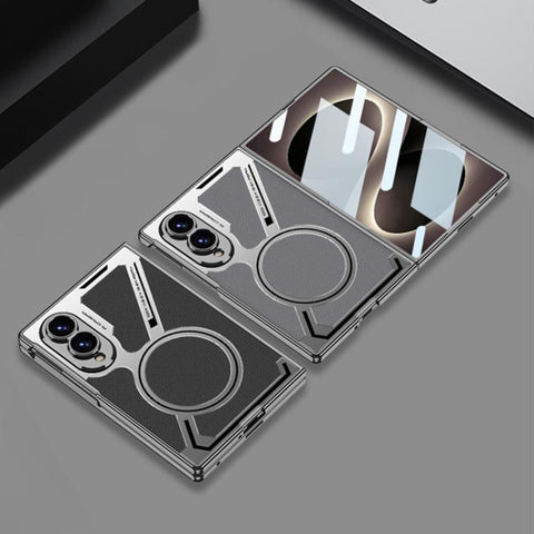 GKK Integrated Electroplating Leather Z-Shape MagSafe Phone Case, For Galaxy Z Fold8 5G, For Samsung Galaxy Z Fold7 5G, For Samsung Galaxy Z Fold6