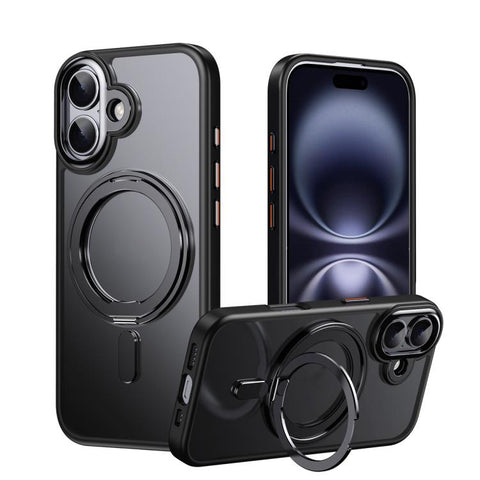 Frosted 360 Degree MagSafe Magnetic Holder Phone Case, For iPhone 18 Pro, For iPhone 18 Pro Max, For iPhone 17e / 16e, For iPhone 17 Pro Max, For iPhone 17 Pro, For iPhone 17, For iPhone Air