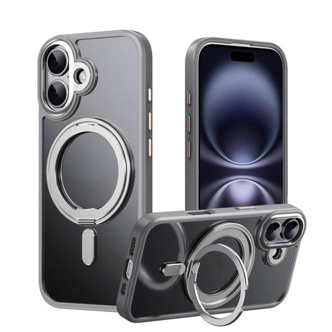 Frosted 360 Degree MagSafe Magnetic Holder Phone Case, For iPhone 18 Pro, For iPhone 18 Pro Max, For iPhone 17e / 16e, For iPhone 17 Pro Max, For iPhone 17 Pro, For iPhone 17, For iPhone Air