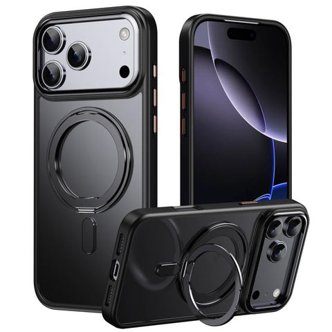 Frosted 360 Degree MagSafe Magnetic Holder Phone Case, For iPhone 18 Pro, For iPhone 18 Pro Max, For iPhone 17e / 16e, For iPhone 17 Pro Max, For iPhone 17 Pro, For iPhone 17, For iPhone Air
