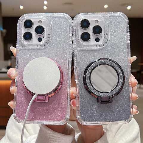 Mirror Holder Glitterr MagSafe Phone Case, For iPhone 11 Pro Max, For iPhone 11