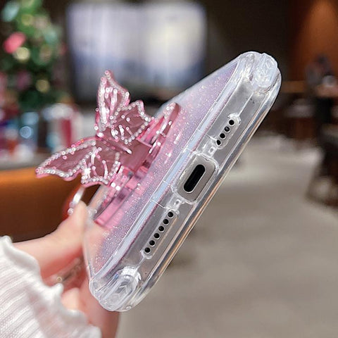 Mirror Butterfly Holder Glitterr MagSafe Phone Case, For iPhone 11 Pro Max, For iPhone 11