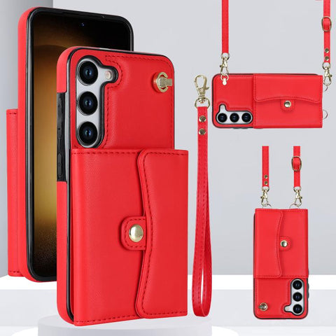 RFID Card Slot Phone Case with Long Lanyard, For Samsung Galaxy S26+ 5G, For Samsung Galaxy S26 Ultra 5G, For Samsung Galaxy S26 5G, For Samsung Galaxy S25 5G, For Samsung Galaxy S25+ 5G, For Samsung Galaxy S25 Ultra 5G, For Samsung Galaxy S24 Ultra 5G...
