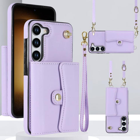 RFID Card Slot Phone Case with Long Lanyard, For Samsung Galaxy S26+ 5G, For Samsung Galaxy S26 Ultra 5G, For Samsung Galaxy S26 5G, For Samsung Galaxy S25 5G, For Samsung Galaxy S25+ 5G, For Samsung Galaxy S25 Ultra 5G, For Samsung Galaxy S24 Ultra 5G...