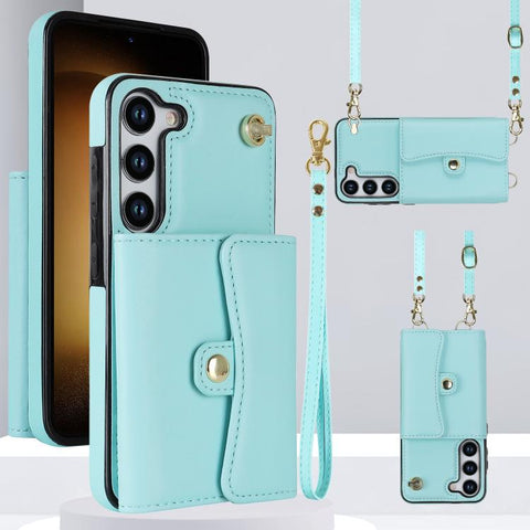 RFID Card Slot Phone Case with Long Lanyard, For Samsung Galaxy S26+ 5G, For Samsung Galaxy S26 Ultra 5G, For Samsung Galaxy S26 5G, For Samsung Galaxy S25 5G, For Samsung Galaxy S25+ 5G, For Samsung Galaxy S25 Ultra 5G, For Samsung Galaxy S24 Ultra 5G...